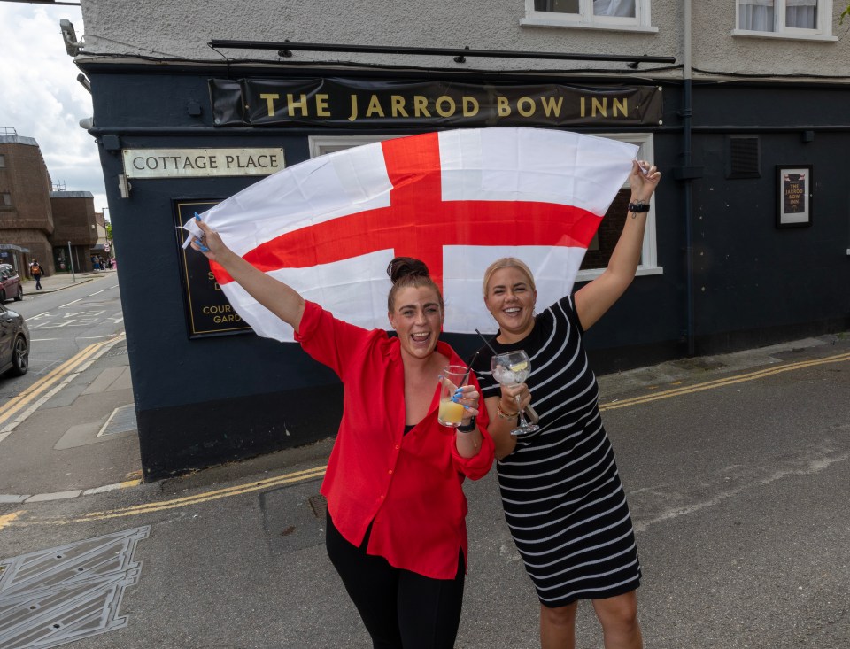 Punter Emma Lock, 37, above with pal, said: 'It is exactly the kind of stuff you want to see during the Euros'