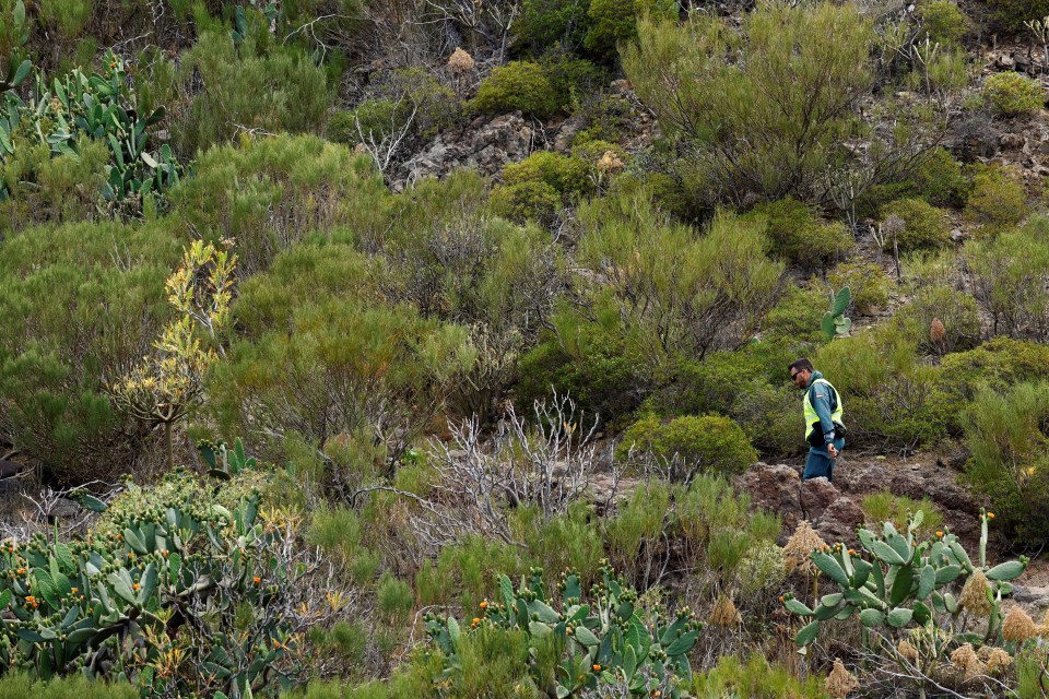 A police officer searches for missing Jay in the Masca ravine