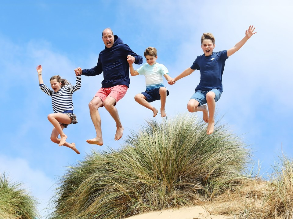 The family celebrated Prince William's 42nd birthday on the beach