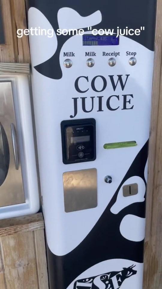 They got some "cow juice" from the machine in there