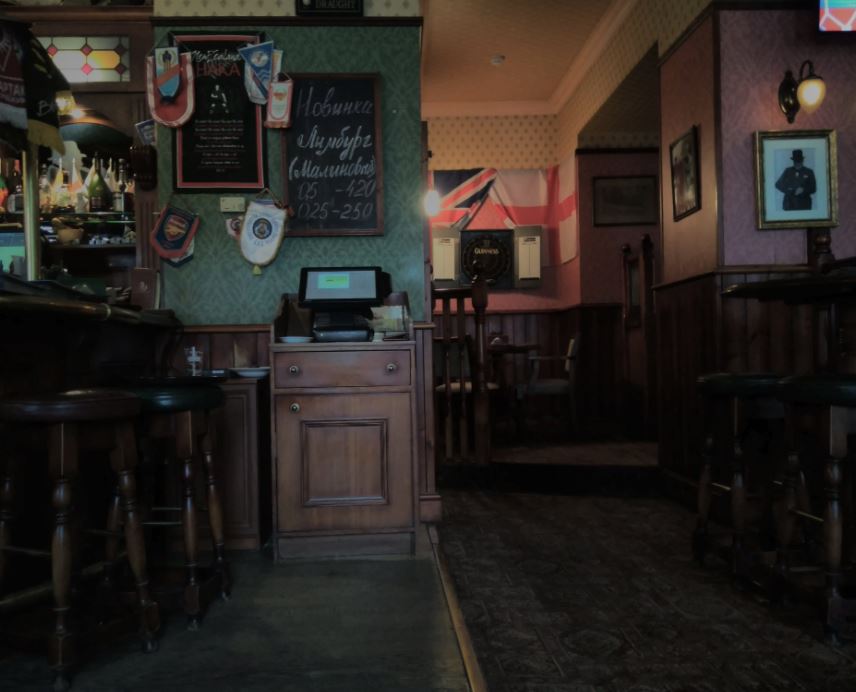 The pub is decked out in all sorts of English and Millwall memorabilia