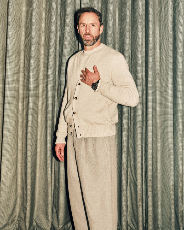 Gareth Southgate posed for GQ magazine wearing a cashmere cardigan