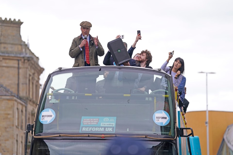 Cops warned Farage not to join the open top bus on Tuesday