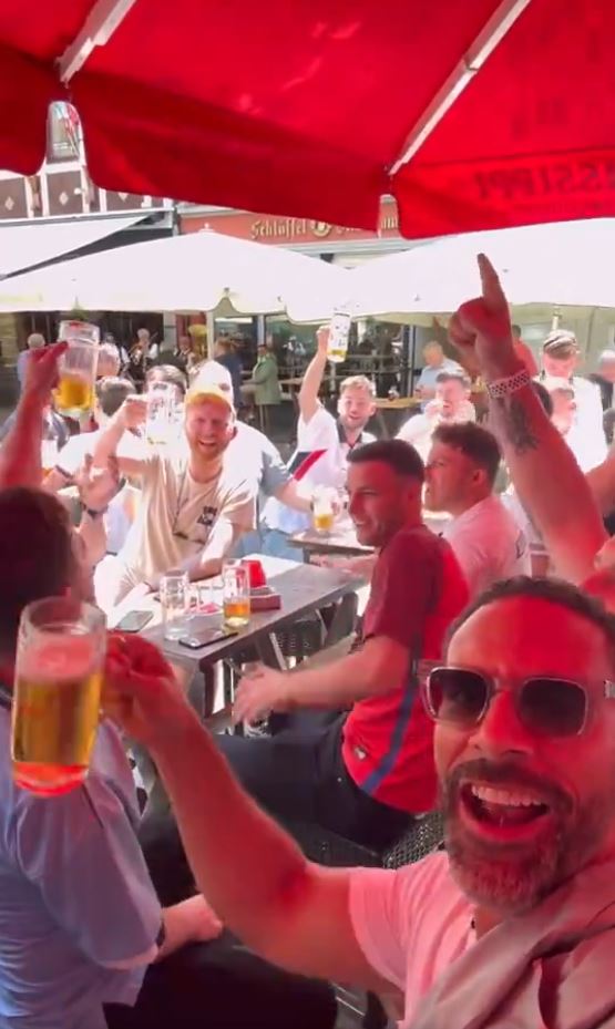 Rio Ferdinand was getting on the beers ahead of England's clash with Slovakia