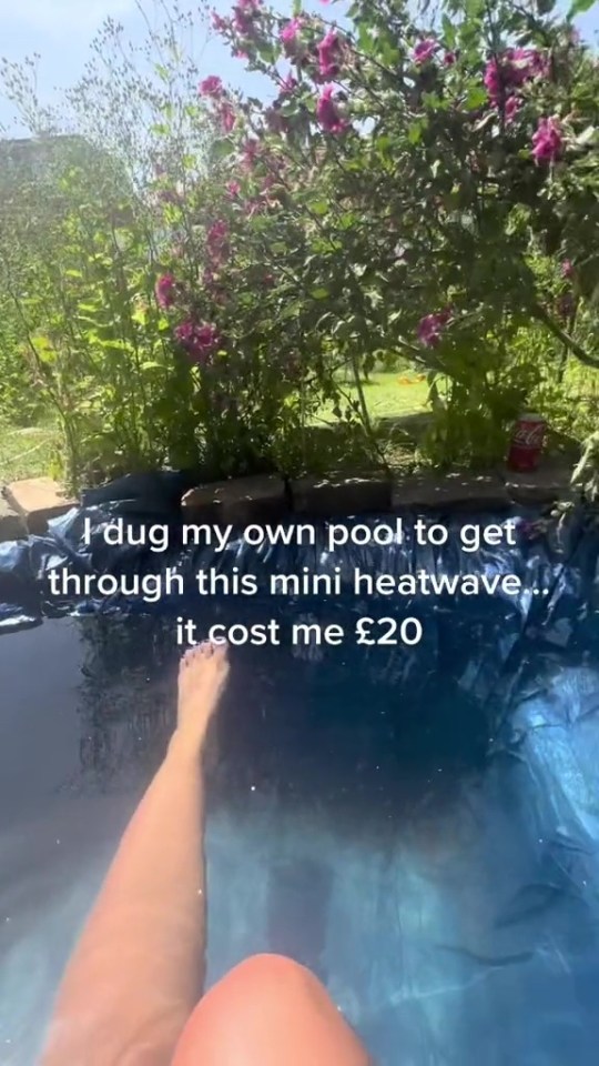 Grace decided to make her own pool to deal with the heatwave