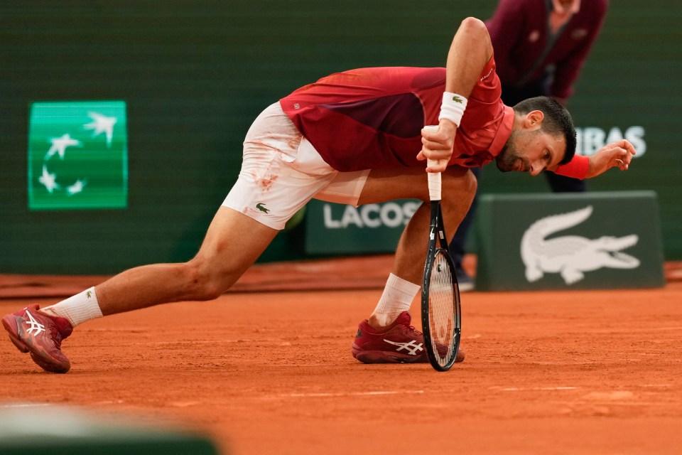 Novak Djokovic slipped during his French Open last-16 tie and says he "screwed up" his right knee