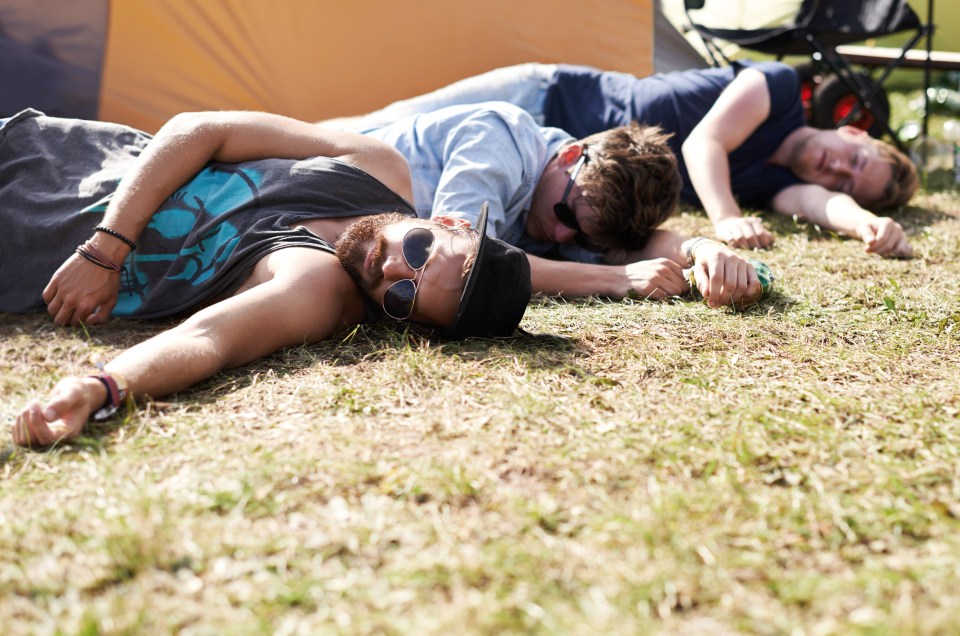 A new study has revealed the extent of ill health that festival-goers suffer from. Pictured, young men attending an outdoor festival in 2014