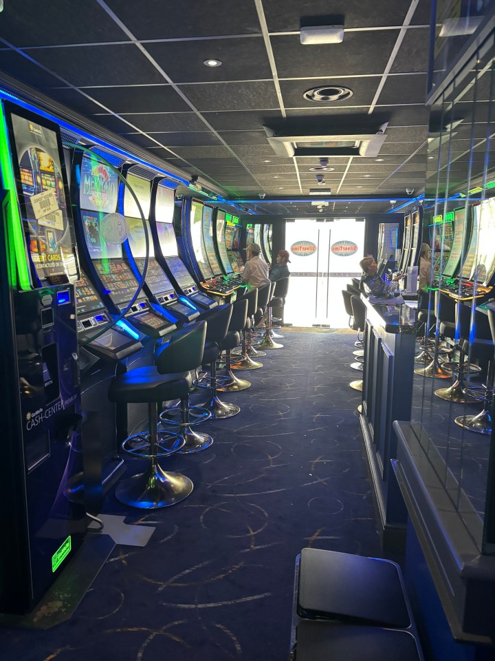 A row of slot machines in the London arcade