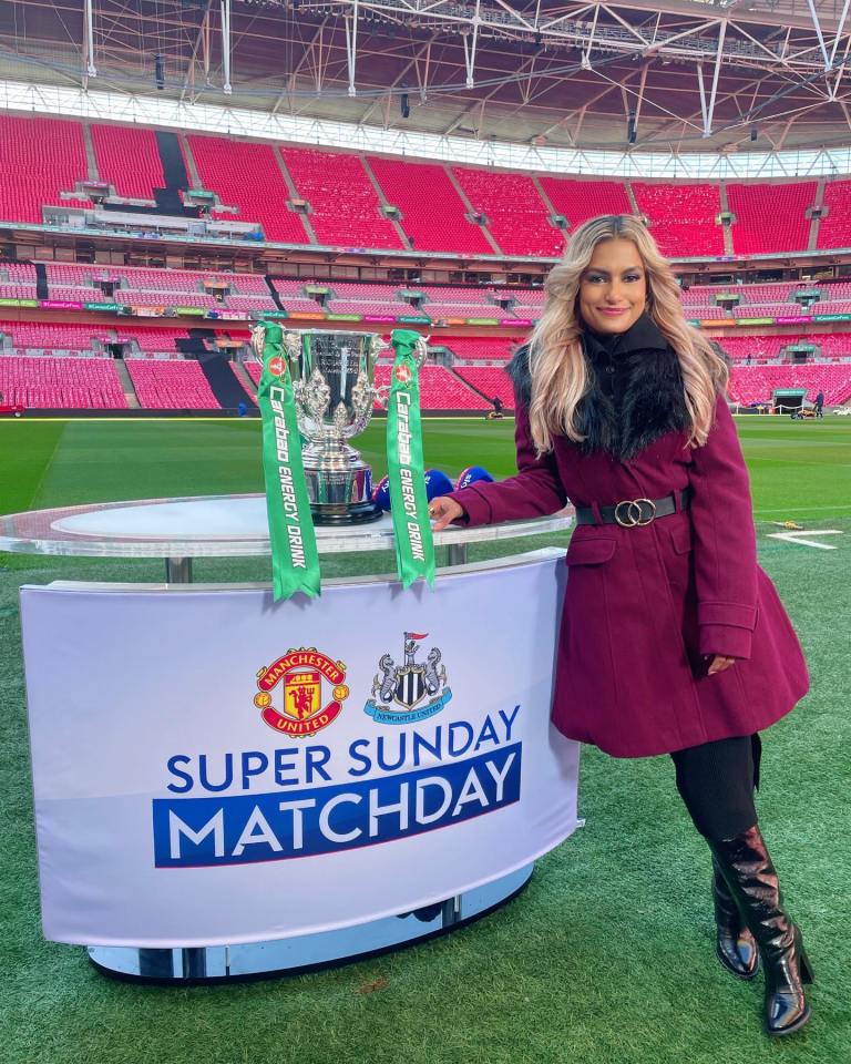 She was at Wembley for Manchester United's League Cup win over Newcastle