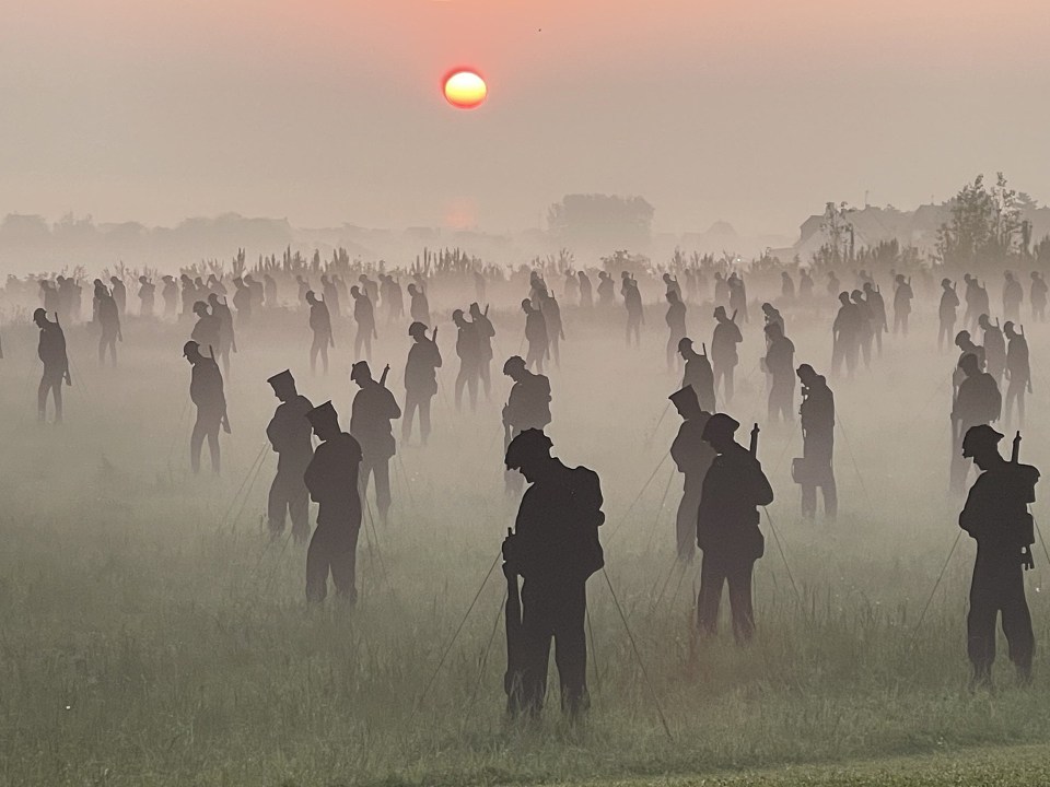 Silhouettes in honour of the 1,475 fallen soldiers are displayed to mark D-Day