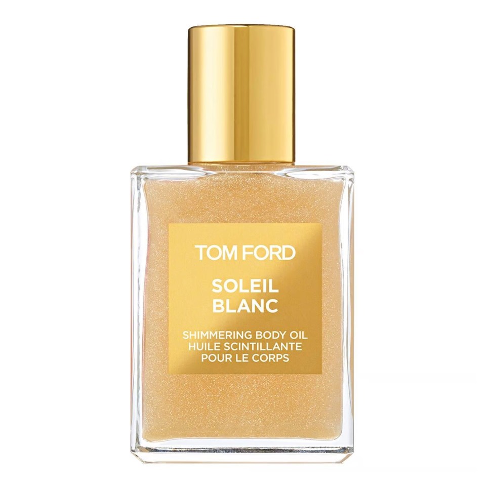 Tom Ford’s soleil blanc shimmering bodyoil is available for £45