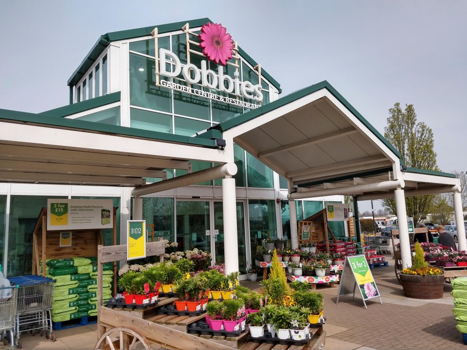 Exterior of a Dobbies Garden Centre.