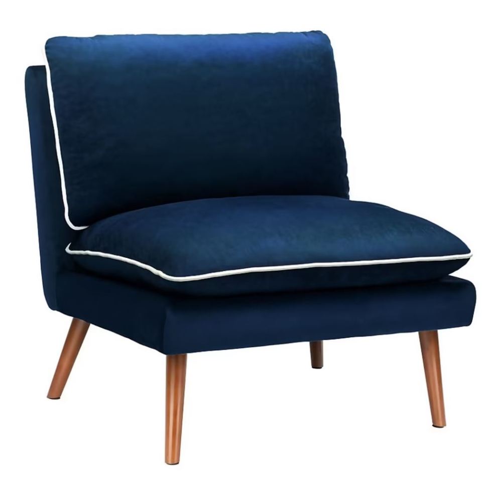 The blue Pippa Pillow Accent Chair has been cut in price from £175 to £52