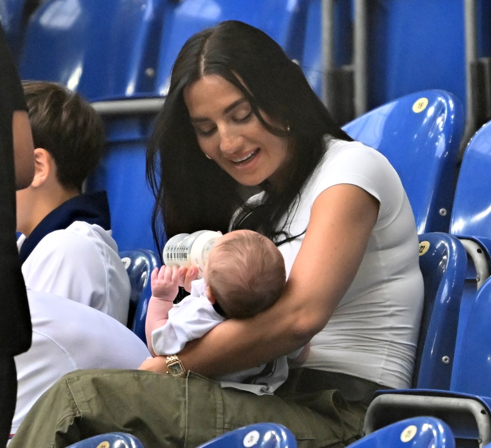 Walker's estranged wife Annie Kilner in the stands for the England match with their newborn son Rezon