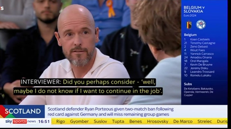 Ten Hag was critical of Man Utd on Dutch TV