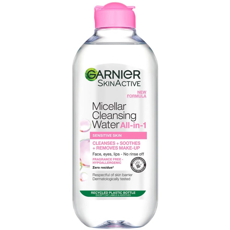 Garnier’s micellar water is £5.35, from lookfantastic.com