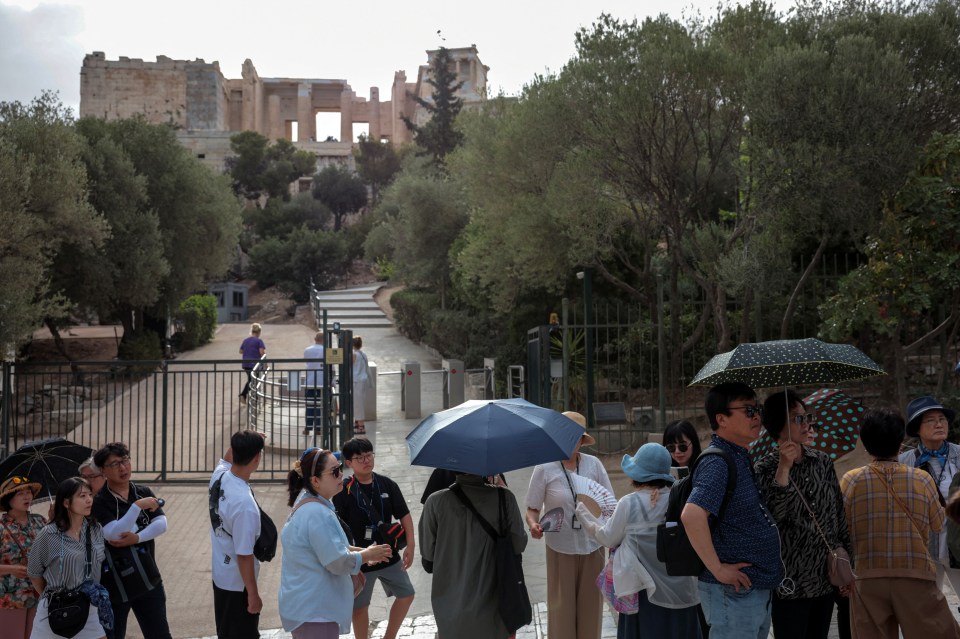 The grand Acropolis hill was closed for five hours on Wednesday because of the rising heat