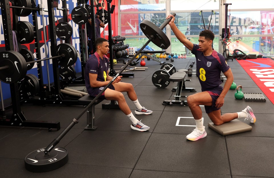 Bellingham worked out with Trent Alexander-Arnold at the Three Lions camp