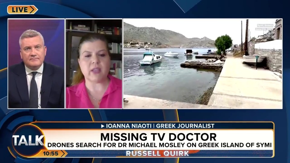 Greek journalist Ionna Niaoti told Talk TV that Dr Mosley told his friends he was feeling unwell before he vanished