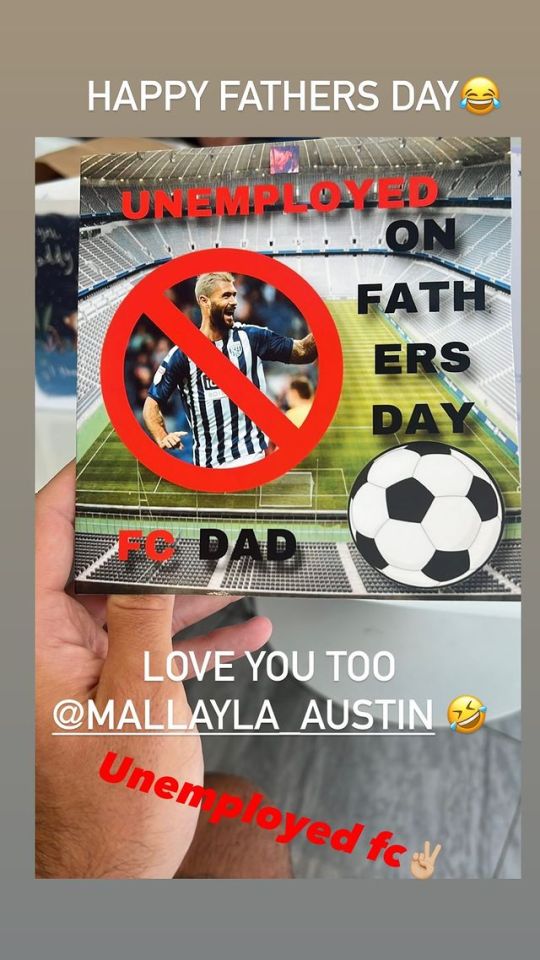 Austin's kids gave him a Father's Day card, labelling him as 'unemployed'