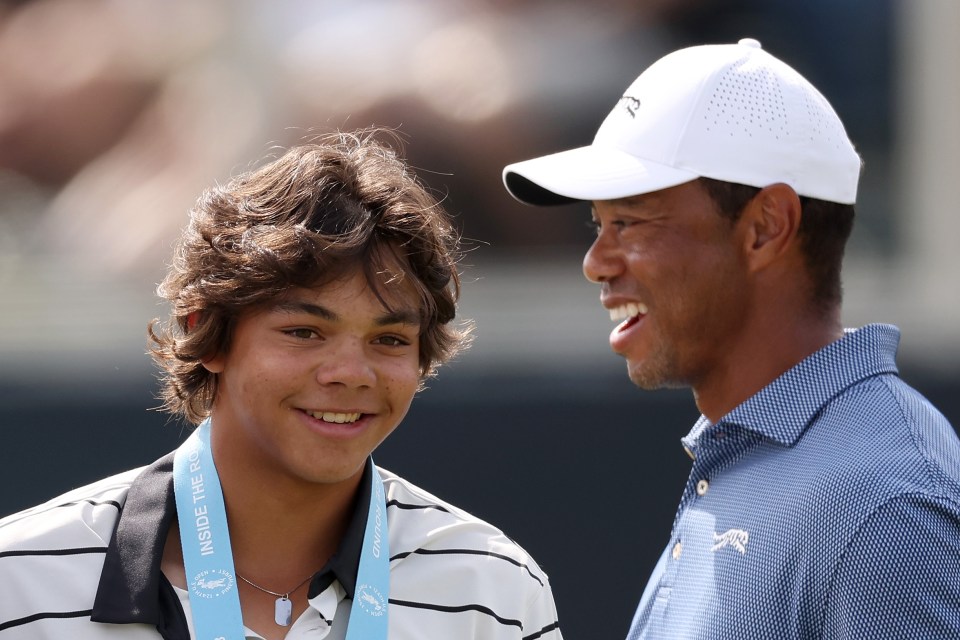 The 15-time major champion is relishing the quality time on course with his boy