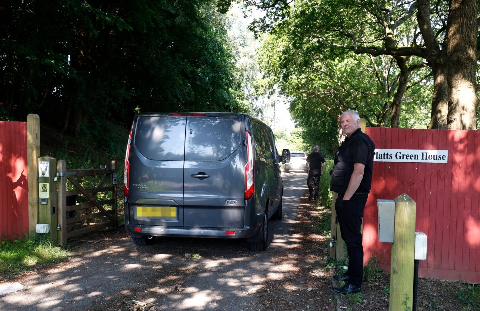 Five vehicles including a Ford Transit van entered the property