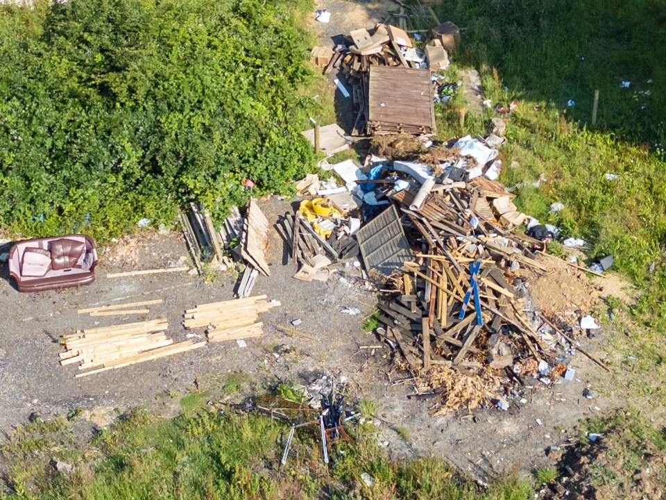 Unwanted sofas and wardrobes lay abandoned