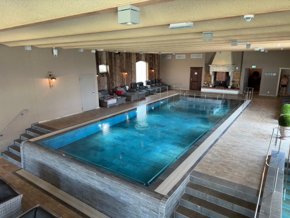 The complex includes an indoor swimming pool and spa