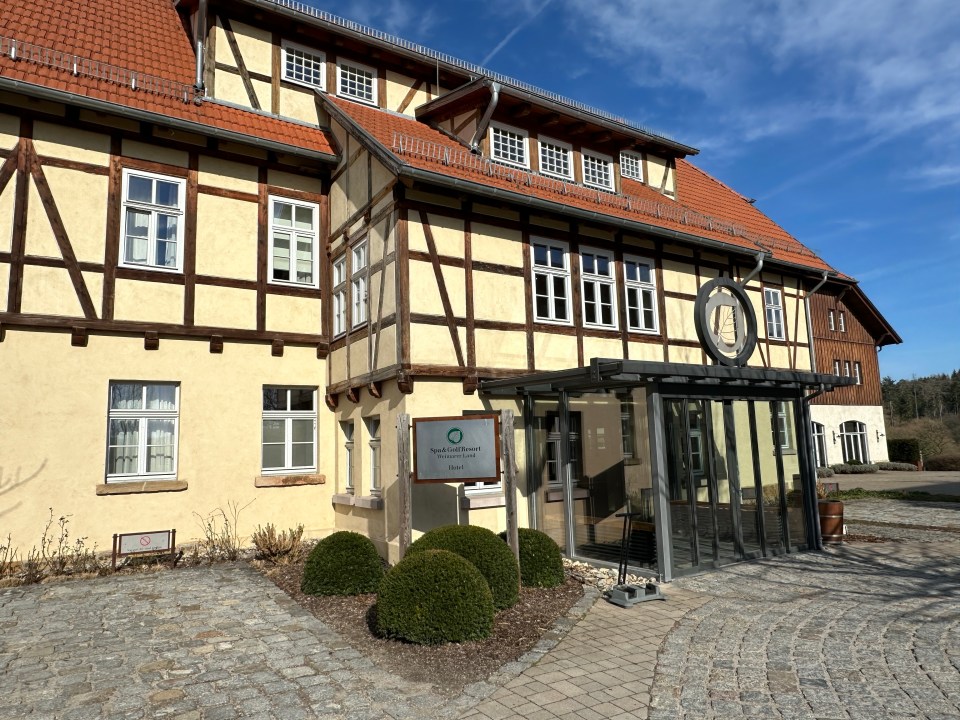 German flags at the hotel have been removed ahead of England's arrival