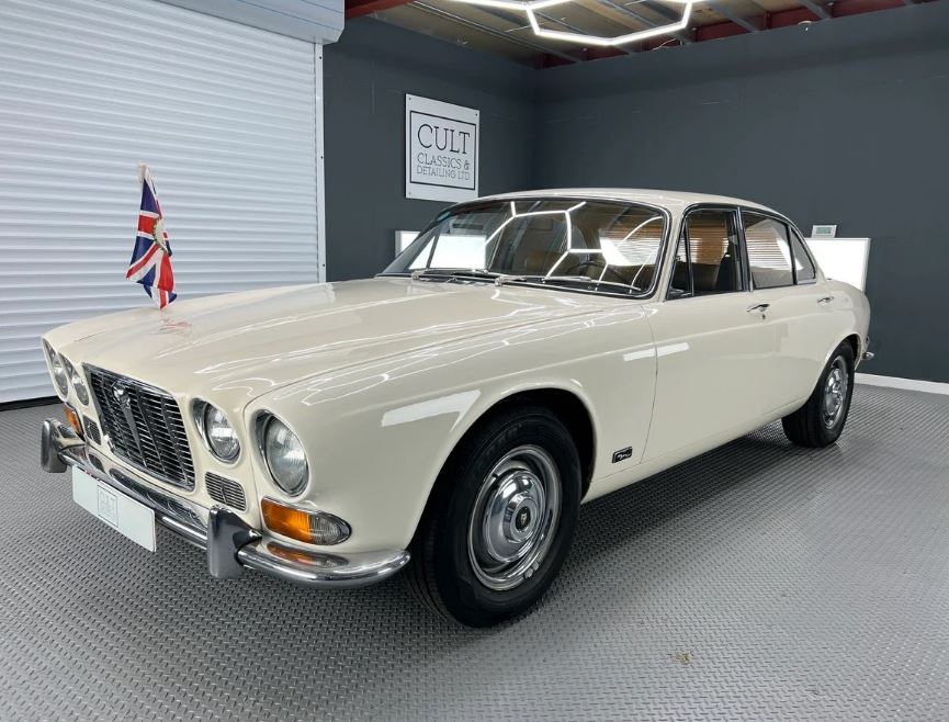 The pristine looking 1969 Jaguar XJ