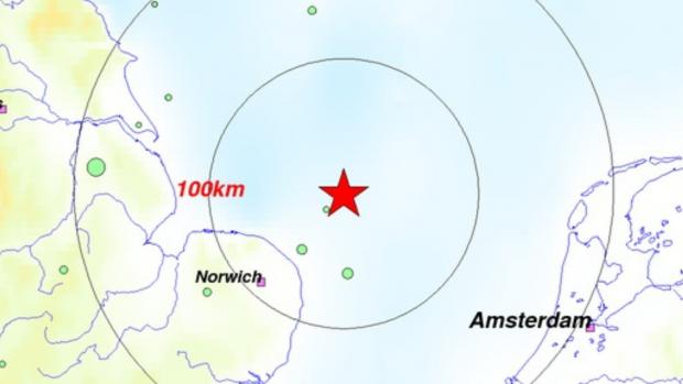 The epicentre of the 1931 quake in Dogger Bank