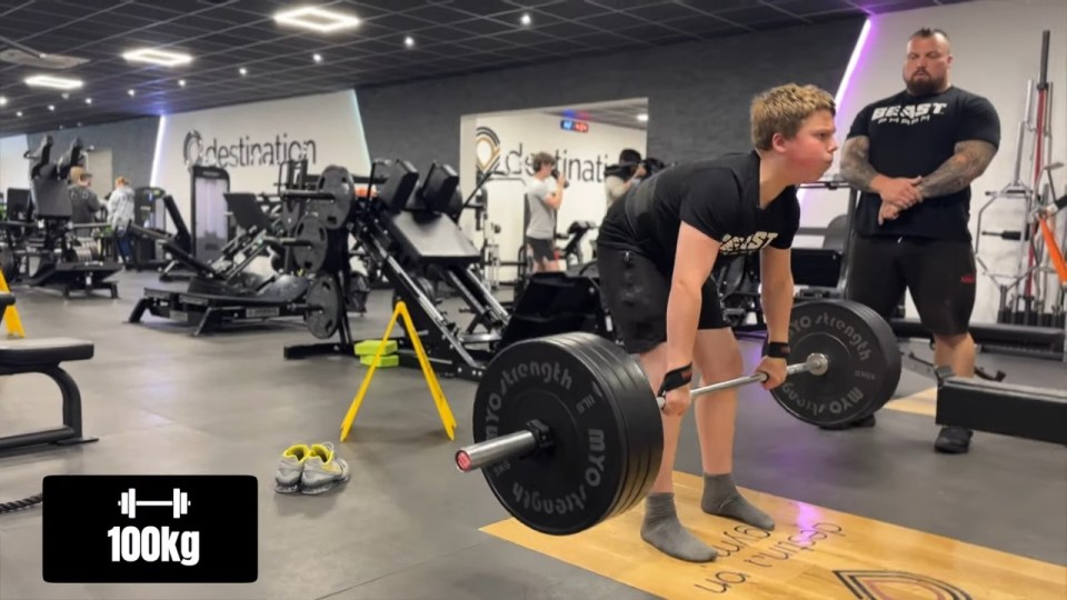 Eddie Hall's son Maximum deadlifted 120kg at just 11 years old