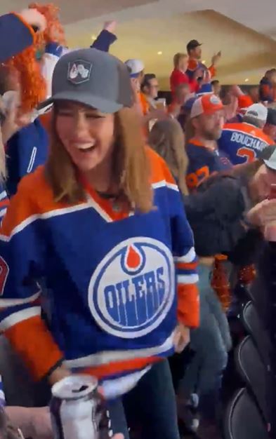 An Edmonton Oilers fan went viral after flashing during an NHL game