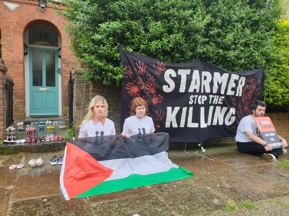 A pro-Palestinian protest at Keir Starmer’s North London home in April by extremists Youth Demand