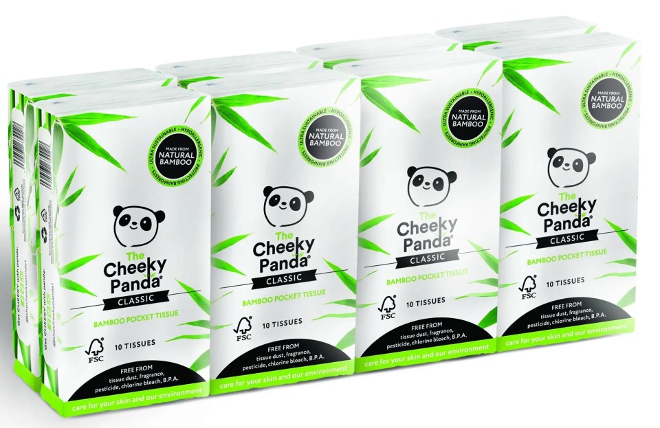 The Cheeky Panda Tissue box is selling for a meagre 47p