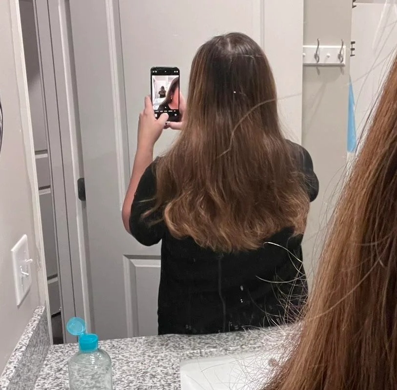 She showed her followers her hair growth progress after just five months following the routine