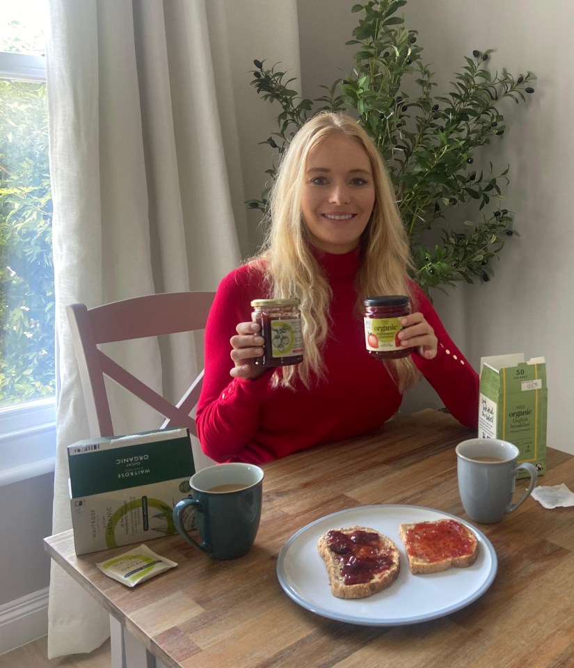 The Duchy jam, toast and tea (left) was head and shoulders above M&S (right)