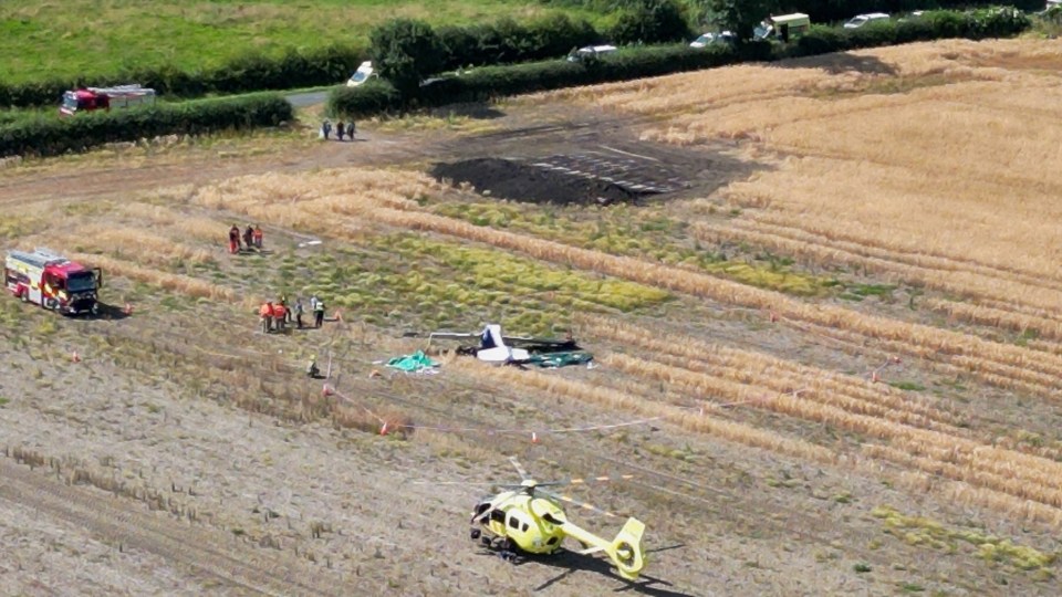 An aircraft has crashed close to a small Yorkshire village