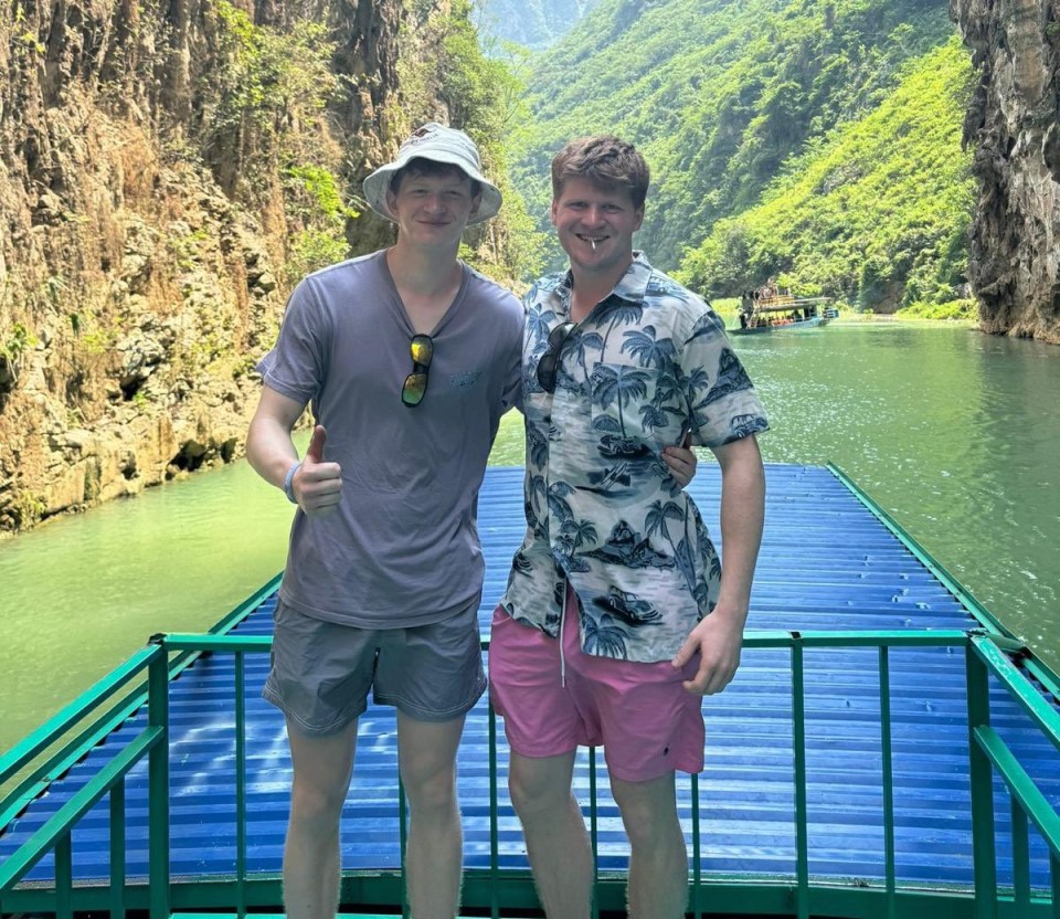 Two British tourists who went missing while climbing the deadly Mount Agung volcano have been rescued in Bali, Indonesia. Matthew Forster, 22, and Andrew Forster, 18, went hiking to the peak of the deadly mountain but became lost in the forest on their way down in Karangasem Regency on July 3. A friend called the police when the pair, from London, failed to answer their phones. Later that night they rang dead, with police fearing the signal had been lost.¿¿PACKAGE: Video, pictures, text,