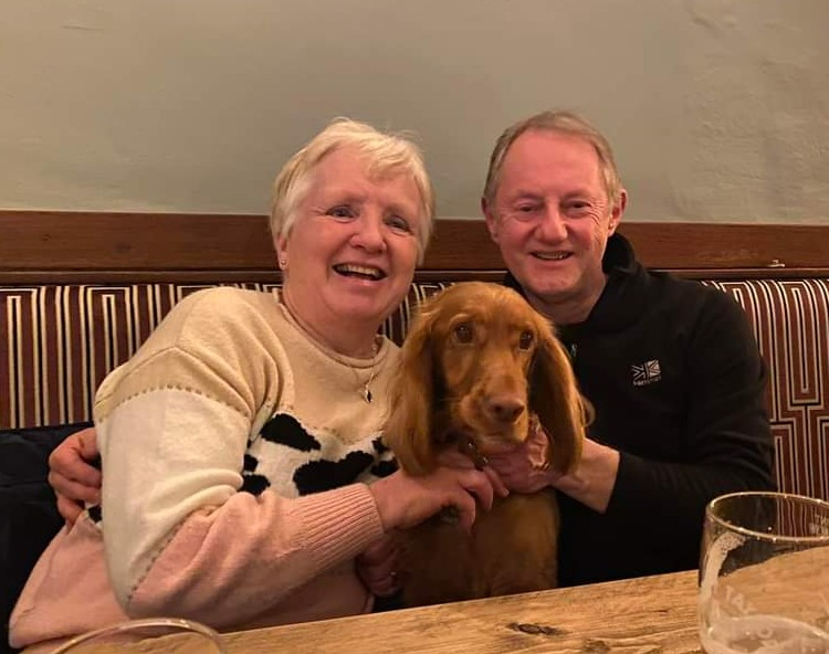 Chris died just days after he was diagnosed with cancer (pictured with his wife and dog)