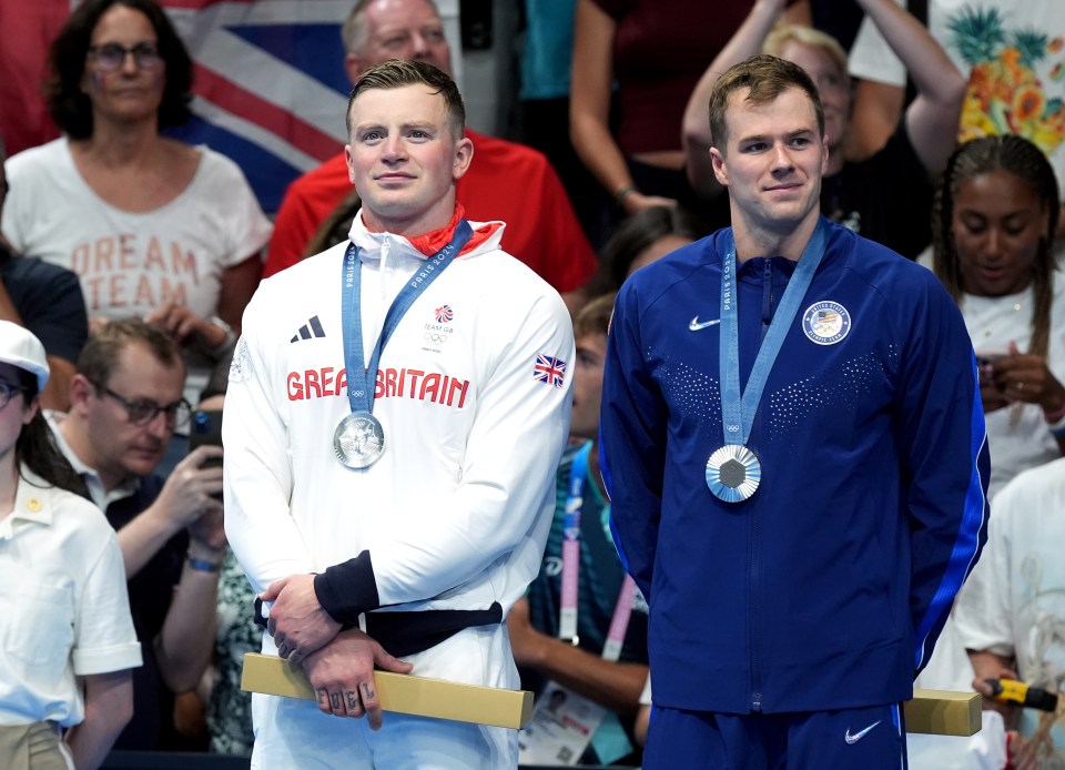 Adam Peaty has won a joint Olympic silver alongside USA's Nic Fink