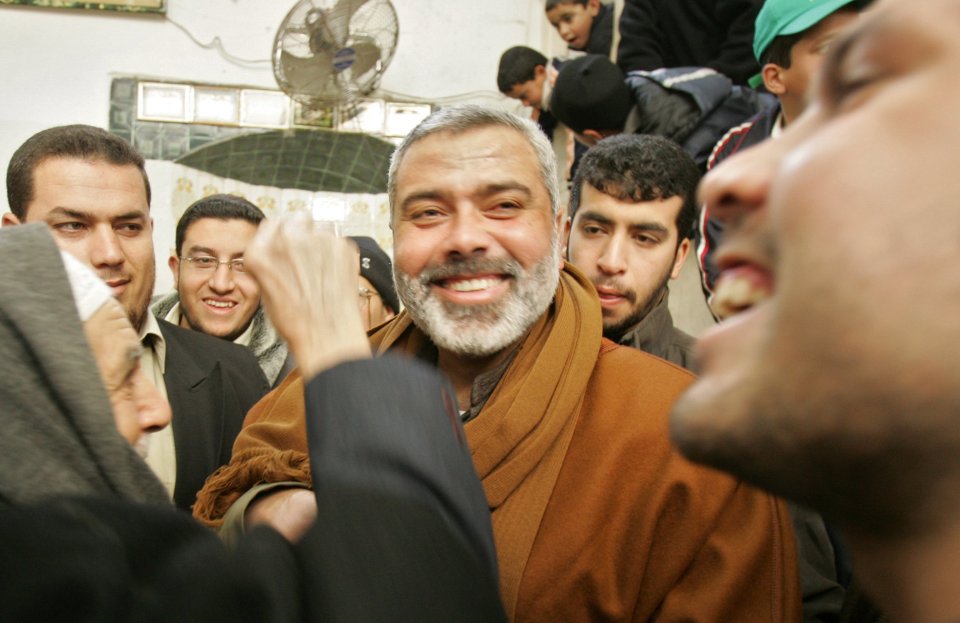 Ismail Haniyeh during Palestinian elections, January 2006