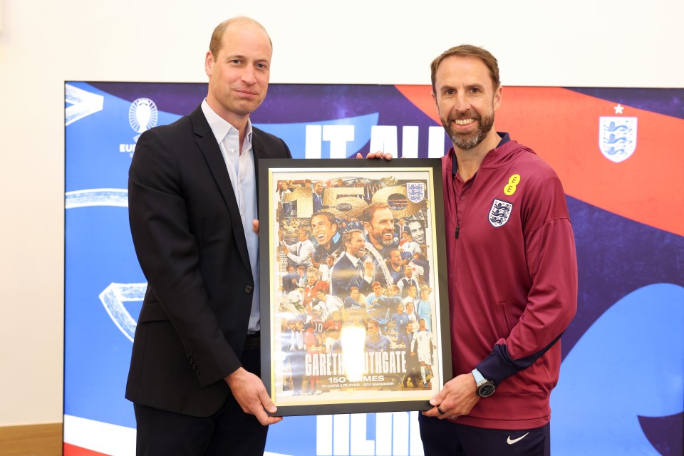 Prince William with Gareth Southgate