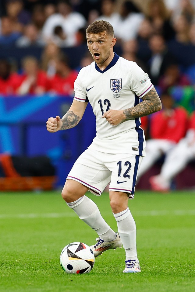 Kieran Trippier playing for England at the 2024 Euros