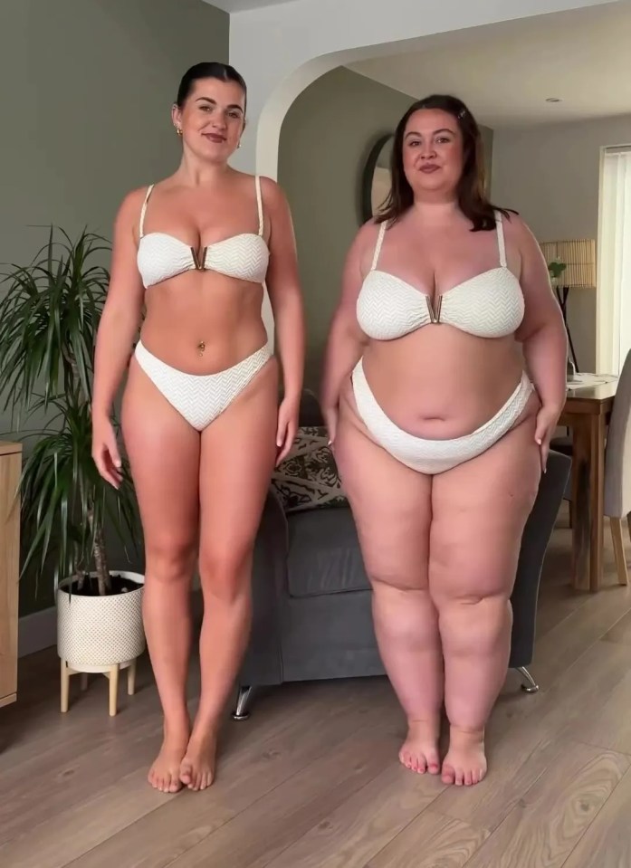 Two best friends have proudly showed off their new swimwear from Tesco's F&F