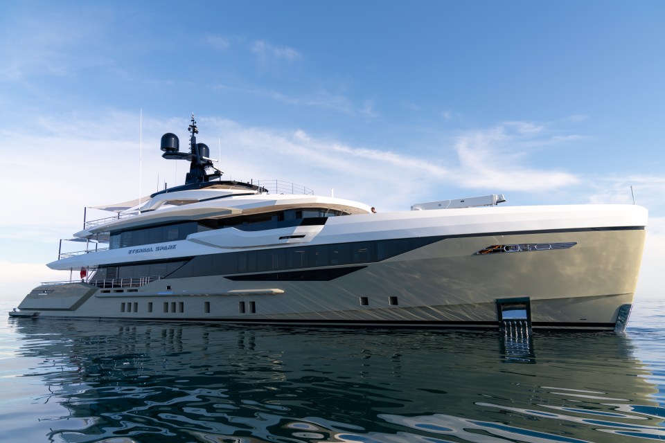 The superyacht is now available to charter for a whopping £315,000 per week