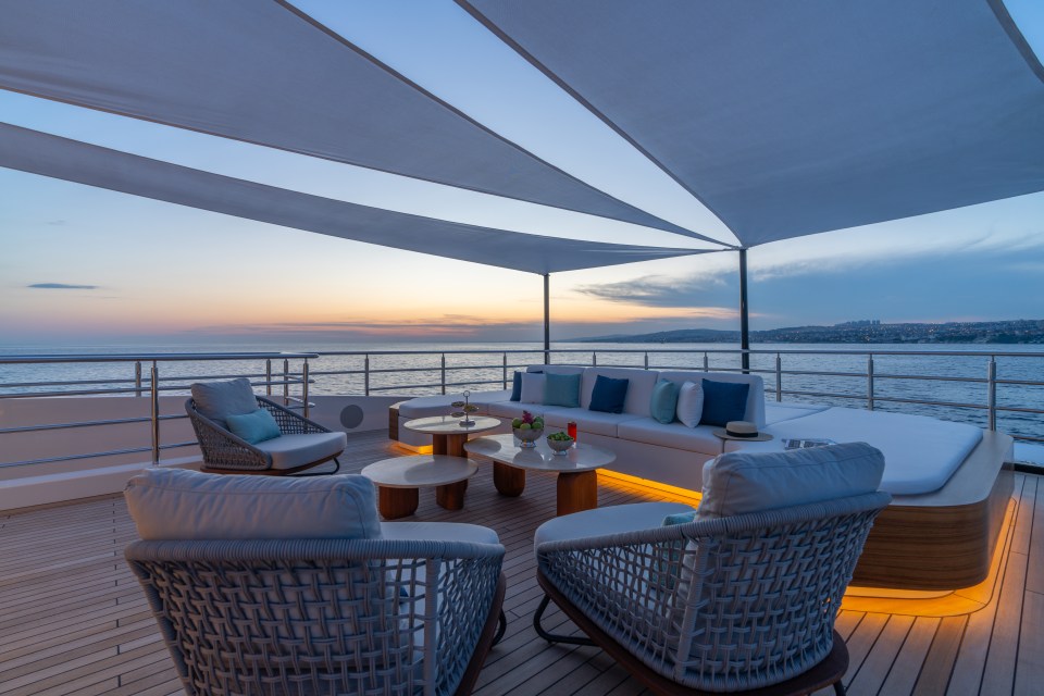 One of the outdoor areas for guests to chill and enjoy panoramic sea views