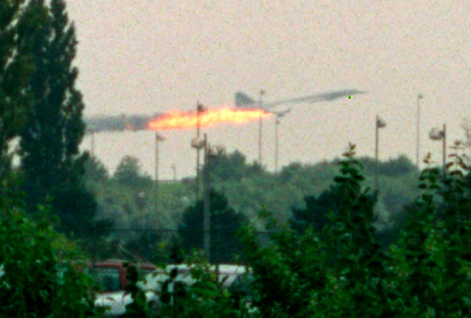 Flames came out of the Air France Concorde seconds before it crashed