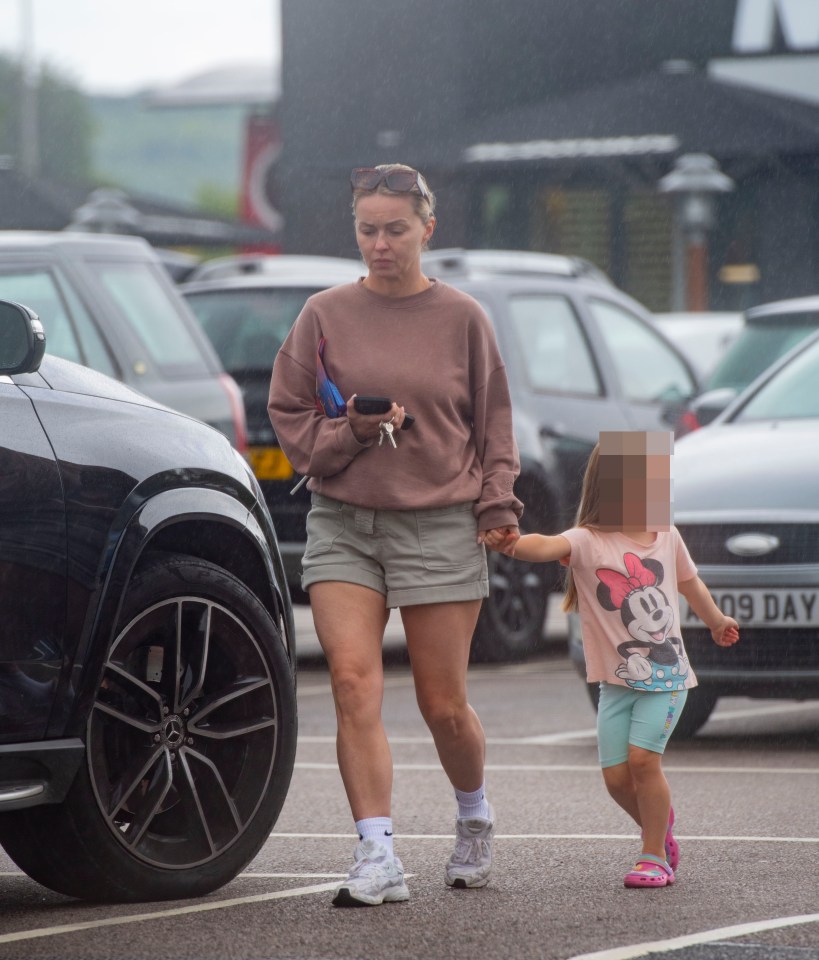 Their daughter Ella, four, joined them for the meal out