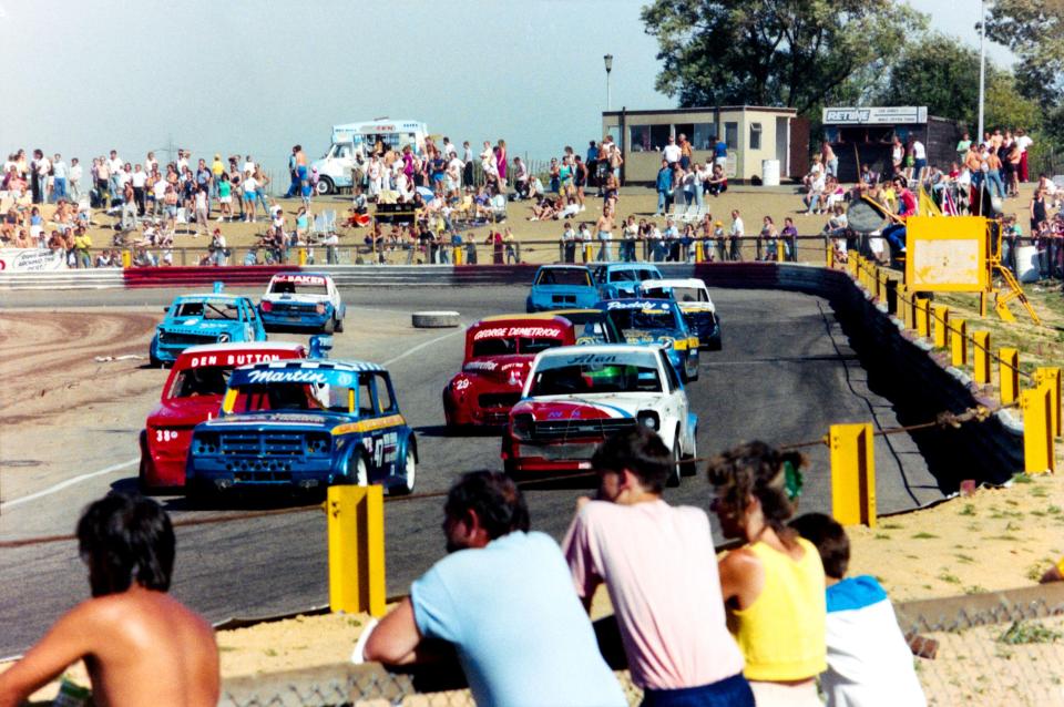 This is a picture of Banger Racing at the track way back in 1989